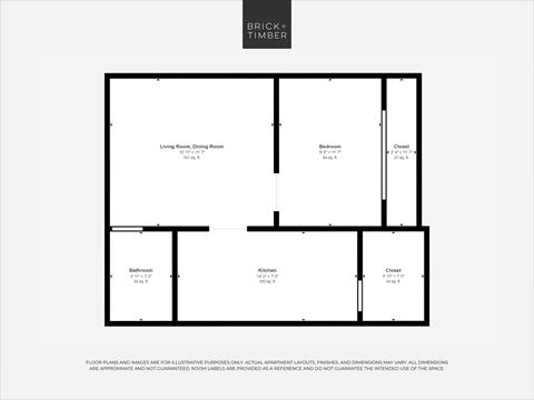 A black and white image of a floor plan for a Brick+Timber building.